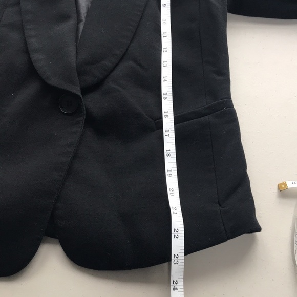 GIBSON womens black one button stretchy blazer size Small 3/4 sleeve - Picture 9 of 13